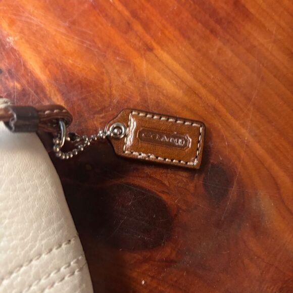 Y2k coach white buckle pebble wristlet
